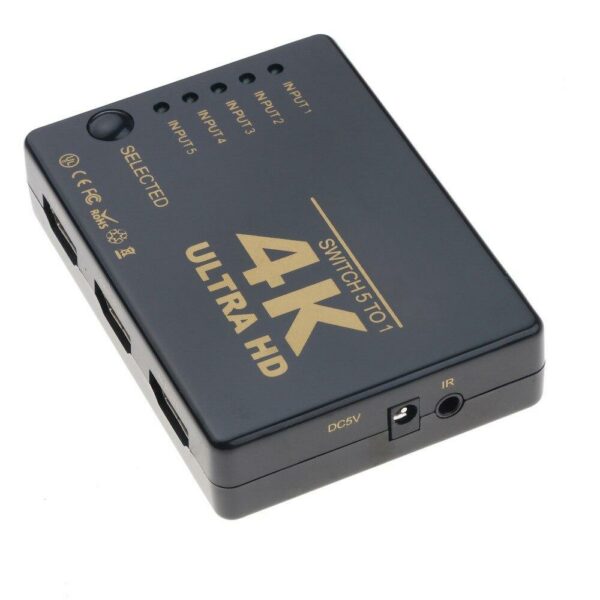 4K Switch HDMI-compatible Switch 1 Input 5 Output HUB with IR Remote Control