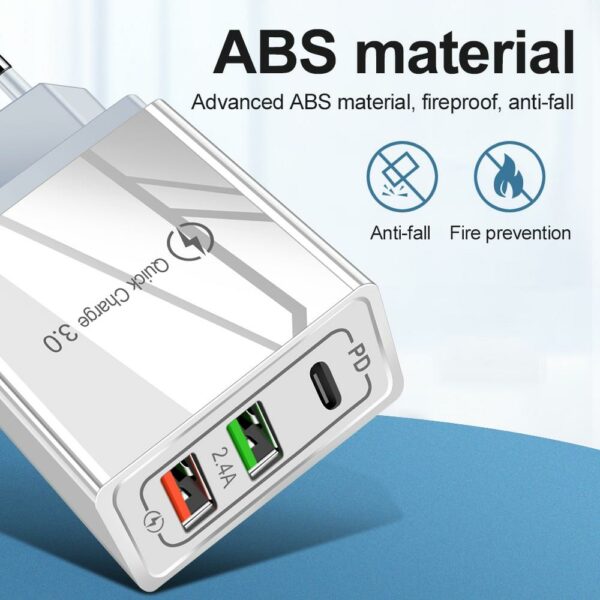 2 USB Ports+PD Type C Charger