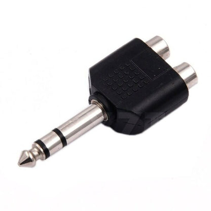 6.35mm Stereo Audio Plug To 2 RCA Female Splitter Adapter Pack Of 100