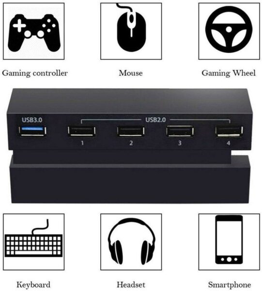PS4 USB Hub With 5-Port High Speed