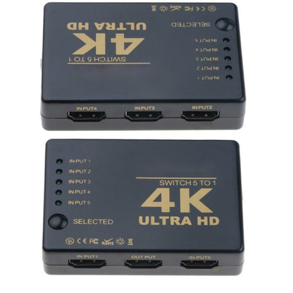 4K Switch HDMI-compatible Switch 1 Input 5 Output HUB with IR Remote Control