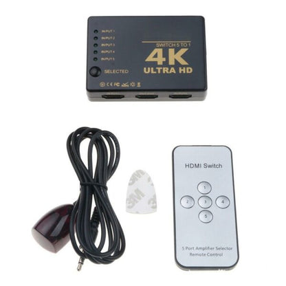 4K Switch HDMI-compatible Switch 1 Input 5 Output HUB with IR Remote Control