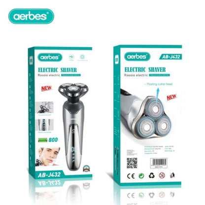 Aerbes AB-J432 Electric Rechargeable Shaver 800Mah With Battery Level LCD Display