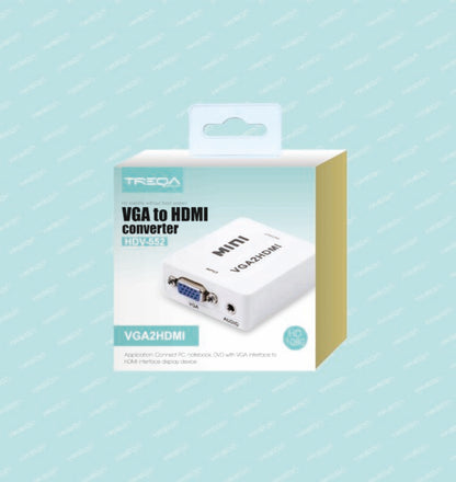 Treqa HDV-552 VGA To HDMI Converter Adapter 1080P Audio Connector