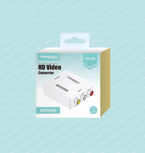 Treqa HDV-556 AV (RCA) to VGA Video Converter 1080P