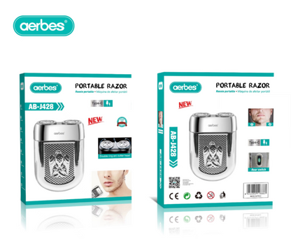 Aerbes AB-J428 USB Rechargeable Portable Rotary Double-head Hair Shaver