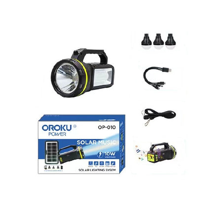 Oroku Power OP-010 Solar Bluetooth Speaker Lighting System 9000mah Battery 10W
