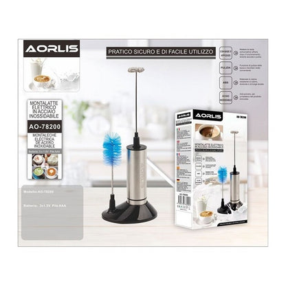 Aorlis AO-78200 Stainless Steel Battery Operated Milk Frother