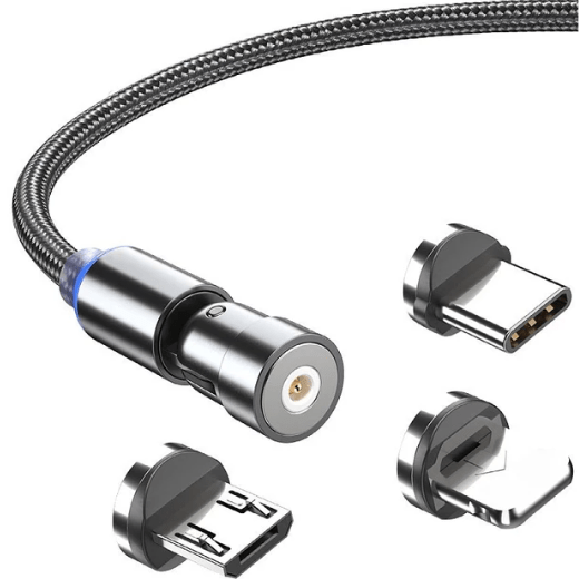 360° 3 in 1 Magnetic Cable Micro USB Type C Lightning