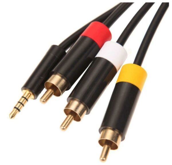 Aerbes AB-S055 3.5MM To 3 RCA Male Plug To RCA Stereo Audio Video Cable – 3M