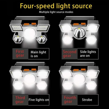 Aerbes AB-Z1195 Rechargeable 4 Sided 9 LED Headlamp