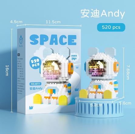 6011 Andy 520PCS Space Blocks With LED Light