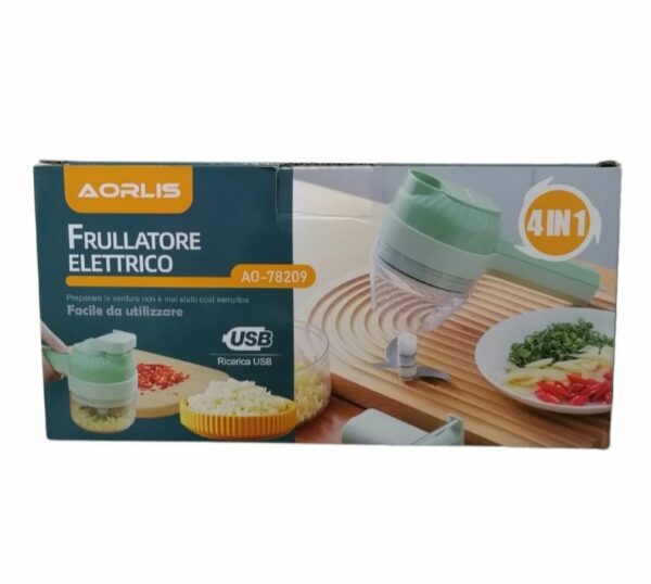 Aorlis AO78209 USB Rechargeable Electric Vegetable Cutter 4 In 1