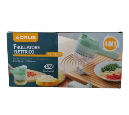 Aorlis AO78209 USB Rechargeable Electric Vegetable Cutter 4 In 1