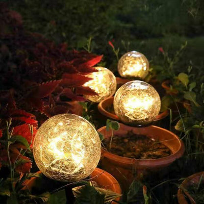 FA-LC58A Solar Power Globe Garden Lights Warm White 2PCS Diameter 12cm