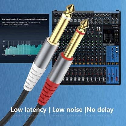 Wolulu AS-51178 Male 3.5mm To Dual Male 6.35mm Audio Cable 1.5m