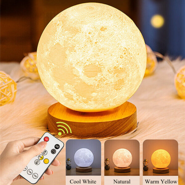 3D Rotating Moon Lamp With Remote Control 18cm