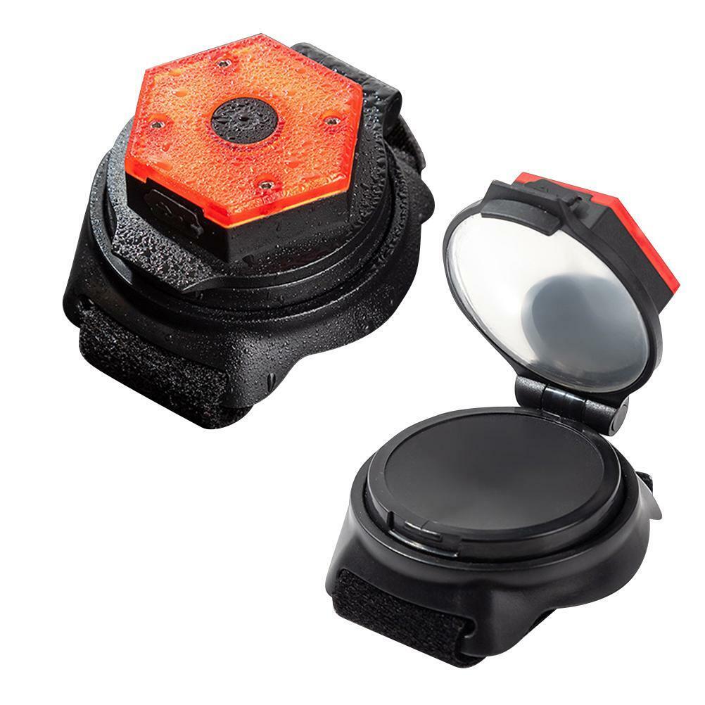 Aerbes AB-ZX14 Bicycle Rearview Mirror Warning Light With Mirror