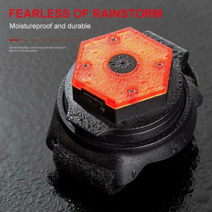 Aerbes AB-ZX14 Bicycle Rearview Mirror Warning Light With Mirror