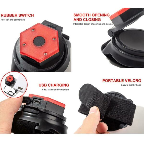 Aerbes AB-ZX14 Bicycle Rearview Mirror Warning Light With Mirror