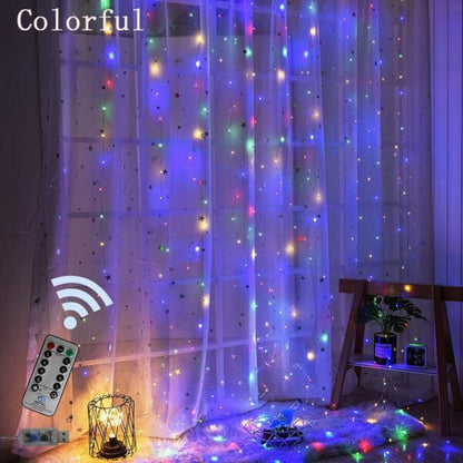 Aerbes AB-CL01-1 RGB Copper Wire Fairy Curtain Light With Remote Control 3x2M