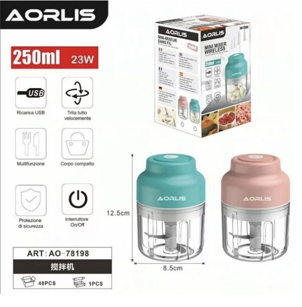 Aorlis AO-78198 Rechargeable Portable Blender 250ml