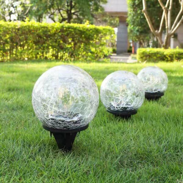 FA-LC58A Solar Power Globe Garden Lights Warm White 2PCS Diameter 12cm