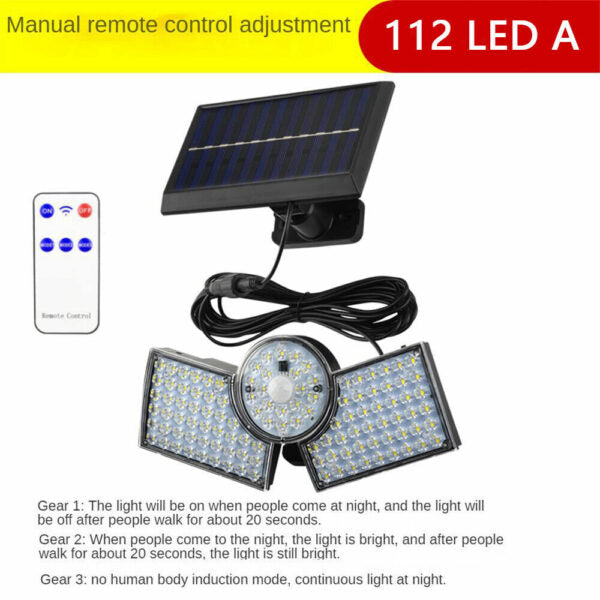 Waterproof Outdoor Solar Induction  Street Light 112LED With Remote  Control