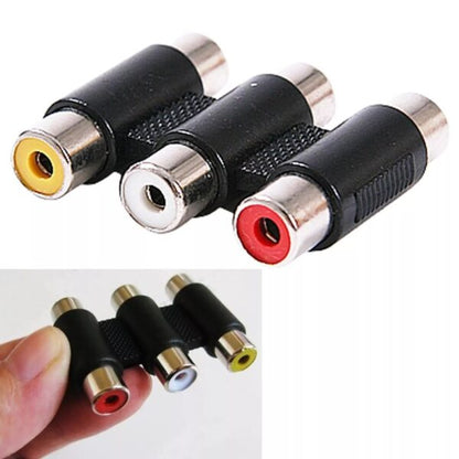 3 RCA Female TO 3RCA Female Adapter Pack Of 100