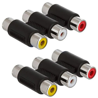3 RCA Female TO 3RCA Female Adapter Pack Of 100