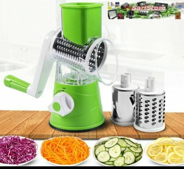 Aorlis AO-78331 Multi-Shredder Tabletop Drum Grater with 3 Interchangeable Drums
