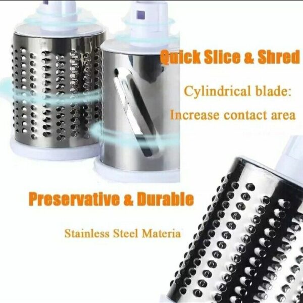 Aorlis AO-78331 Multi-Shredder Tabletop Drum Grater with 3 Interchangeable Drums