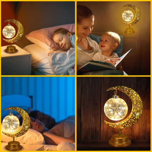 Globe Battery Operated Moon Shaped Light Warm White
