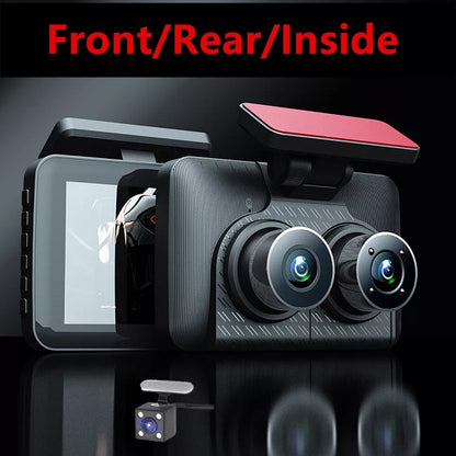 Aerbes AB-QC34 300Mah 3-Camera Lens Car DVR 4″ Full HD 1080P Dash Cam With G-Sensor