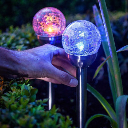 Aerbes AB-TY64 Cracked Glass Ball Solar Powered Spike Light RGB 4pcs