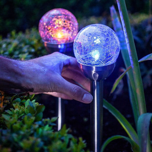 Aerbes AB-TY64 Cracked Glass Ball Solar Powered Spike Light RGB 4pcs