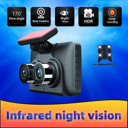 Aerbes AB-QC34 300Mah 3-Camera Lens Car DVR 4″ Full HD 1080P Dash Cam With G-Sensor