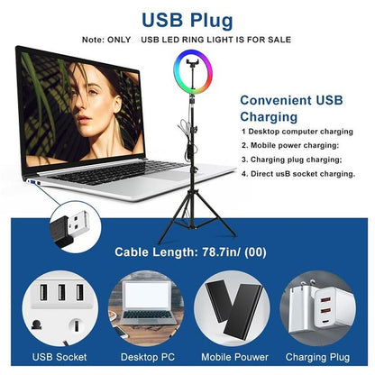 10″ RGB Soft Ring Light with 2.1m Stand