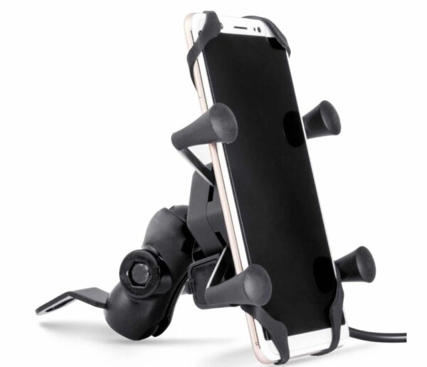SE088 Universal X Grip Waterproof Motorbike Phone Holder Bracket With USB Port