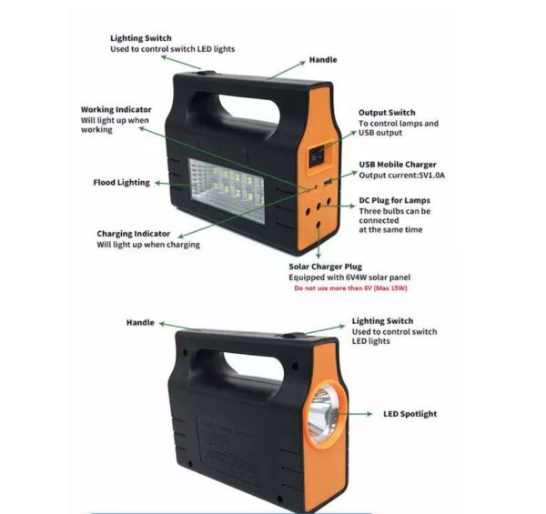 FA-3605 Multifunctional Solar Home Lighting System With 3 Led Bulbs