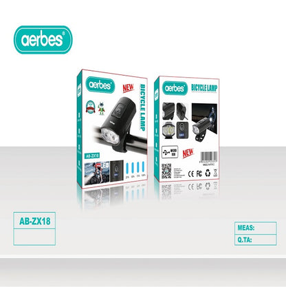 Aerbes AB-ZX18 Bicycle Front Light With 6 Lighting Modes