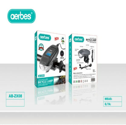 Aerbes AB-ZX08 Bicycle Front Light Code Meter Horn With Digital Display