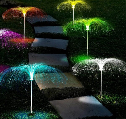 FA-LC30 Solar Powered Multicolor Jellyfish Fiber Starburst Light 2PC