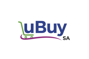 uBuy SA logo: Transparent background, avoid orange font, and combine the Buy and shopping cart icons.