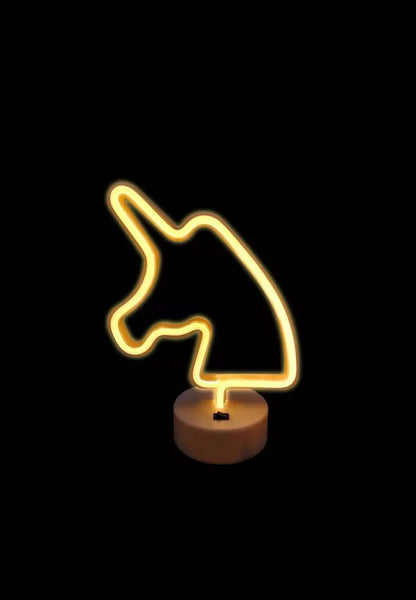 B-12 USB DC Cable or Battery Operated Unicorn Head Neon Lamp With Base