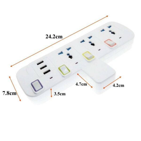 Treqa PL-502 3000W Power Socket with 3 USB Ports
