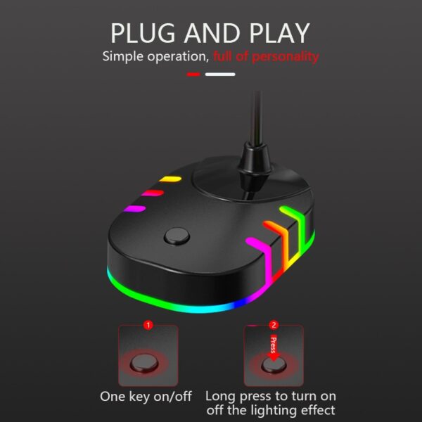 XF0688 USB Gaming RGB Light-Emitting Base Flexible Tube Computer Microphone