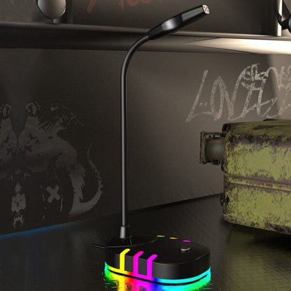 XF0688 USB Gaming RGB Light-Emitting Base Flexible Tube Computer Microphone