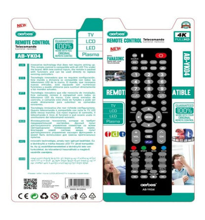 Aerbes AB-YK04 TV Remote Control Compatible With Panasonic And Most TVs