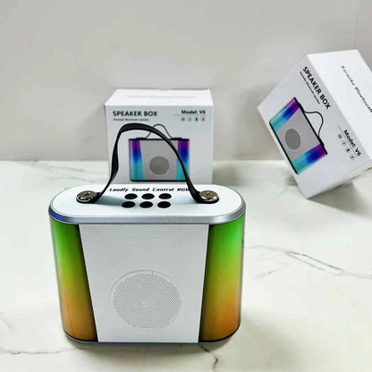 V6 Rechargeable Bluetooth Speaker with RGB Lights and TF Card Slot